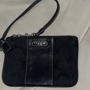 Coach Black Signature Wristlet